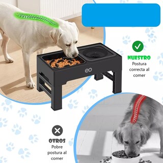 Foto 2 | Comedero Elevado Para Perro Perros Mascota,altura Ajustable Eo Safe Imports Esi-11551-1 Negro