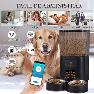 Foto 3 | Comedero Dispensador De Comida Para Perros Wifi Eo Safe Imports Esi-18167-1 Negro