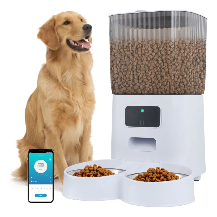 Comedero Dispensador De Comida Alimentador Xtellar Para Perro Color Blanco