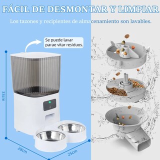 Foto 2 | Comedero Dispensador De Comida Alimentador Xtellar Para Perro Color Blanco