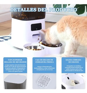 Foto 3 | Comedero Dispensador De Comida Alimentador Xtellar Para Perro Color Blanco