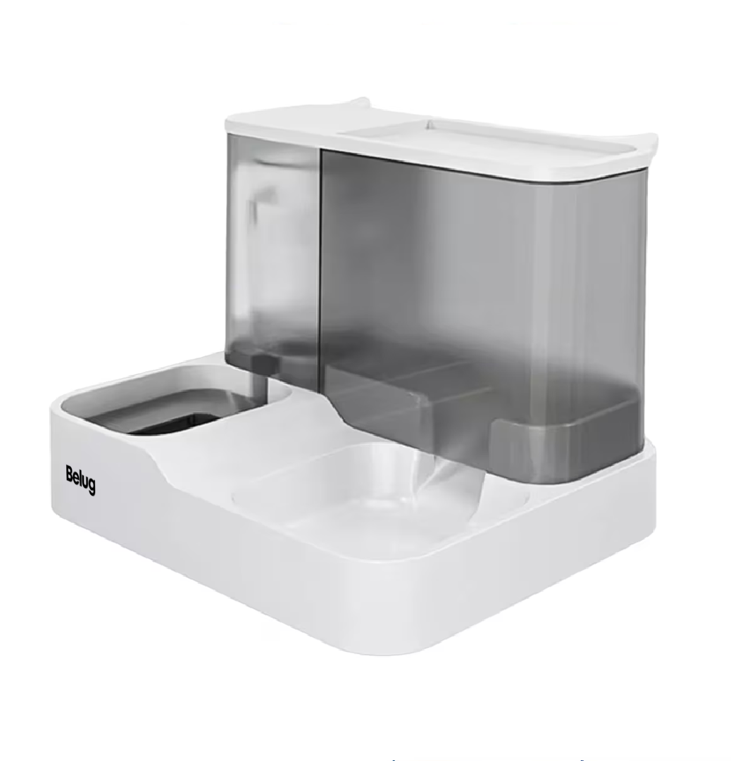 Dispensador Comedero Y Bebedero Automático Macotas, Belug Blanco