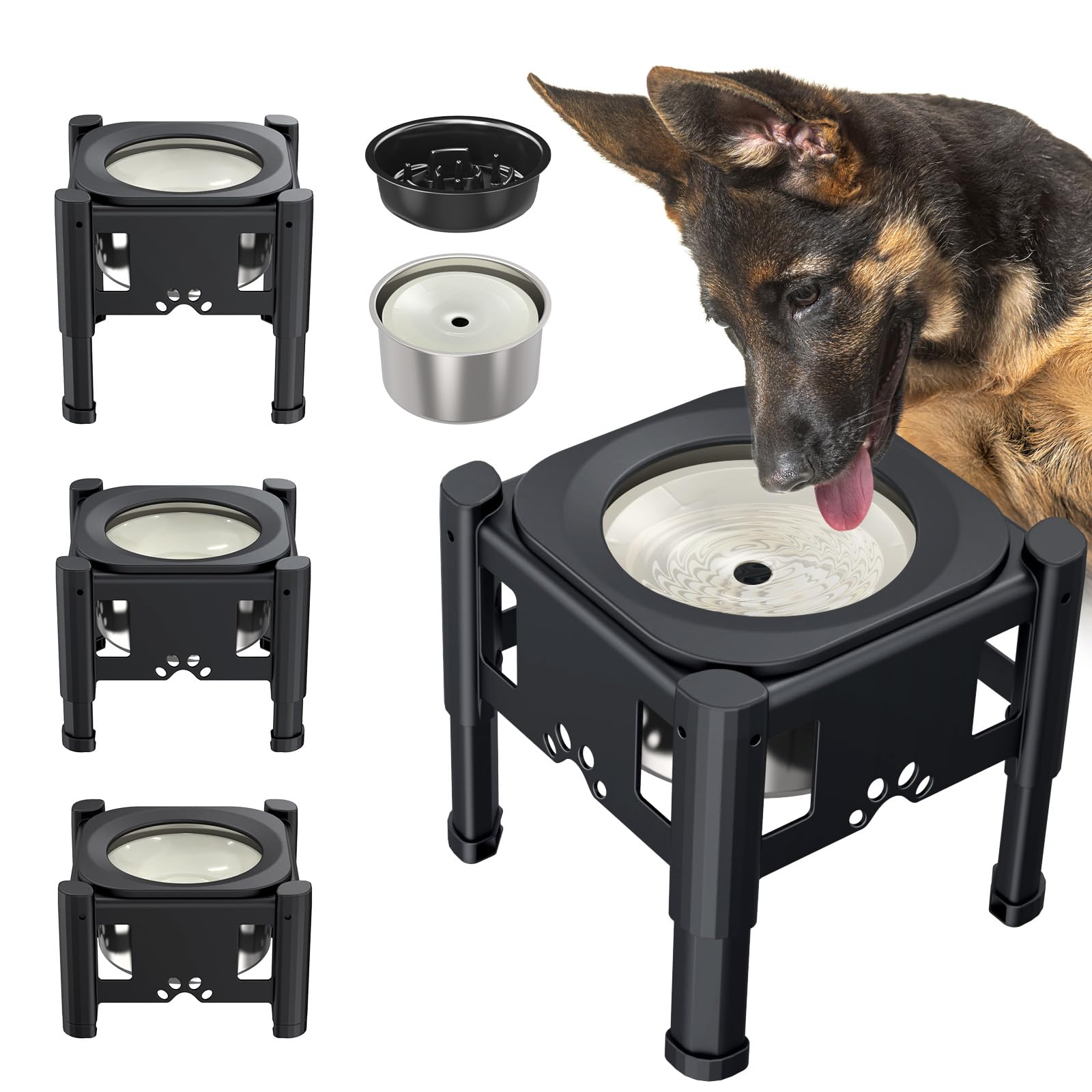 Foto 1 | Bebedero Elevado Para Perros Lewondr, No Derrame, 2,5 L, Con Alimentador Lento - Venta Internacional.