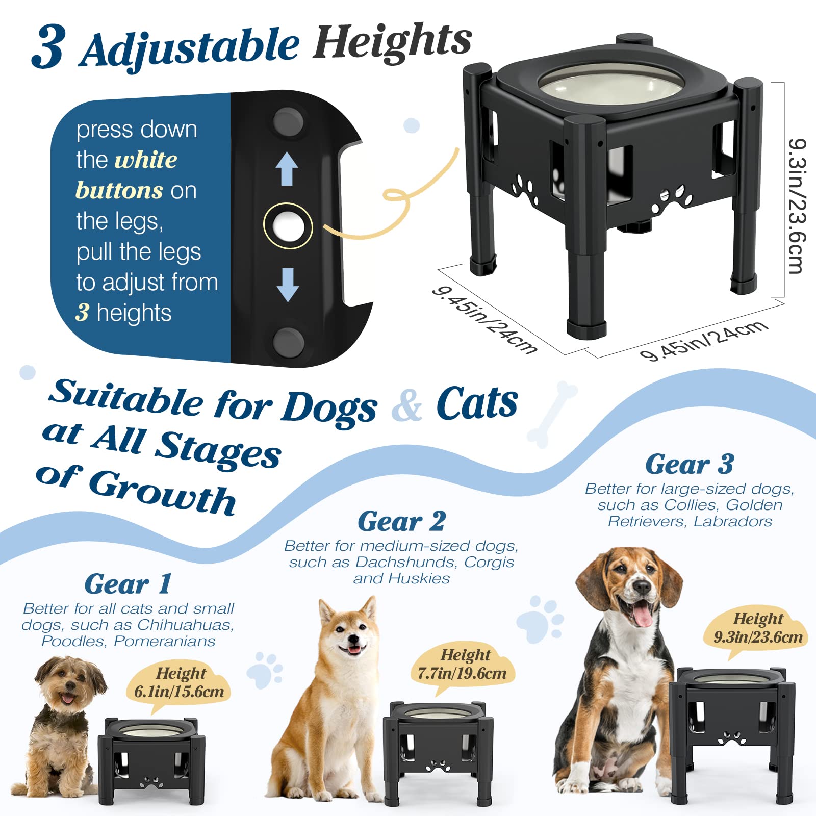 Foto 3 | Bebedero Elevado Para Perros Lewondr, No Derrame, 2,5 L, Con Alimentador Lento - Venta Internacional.