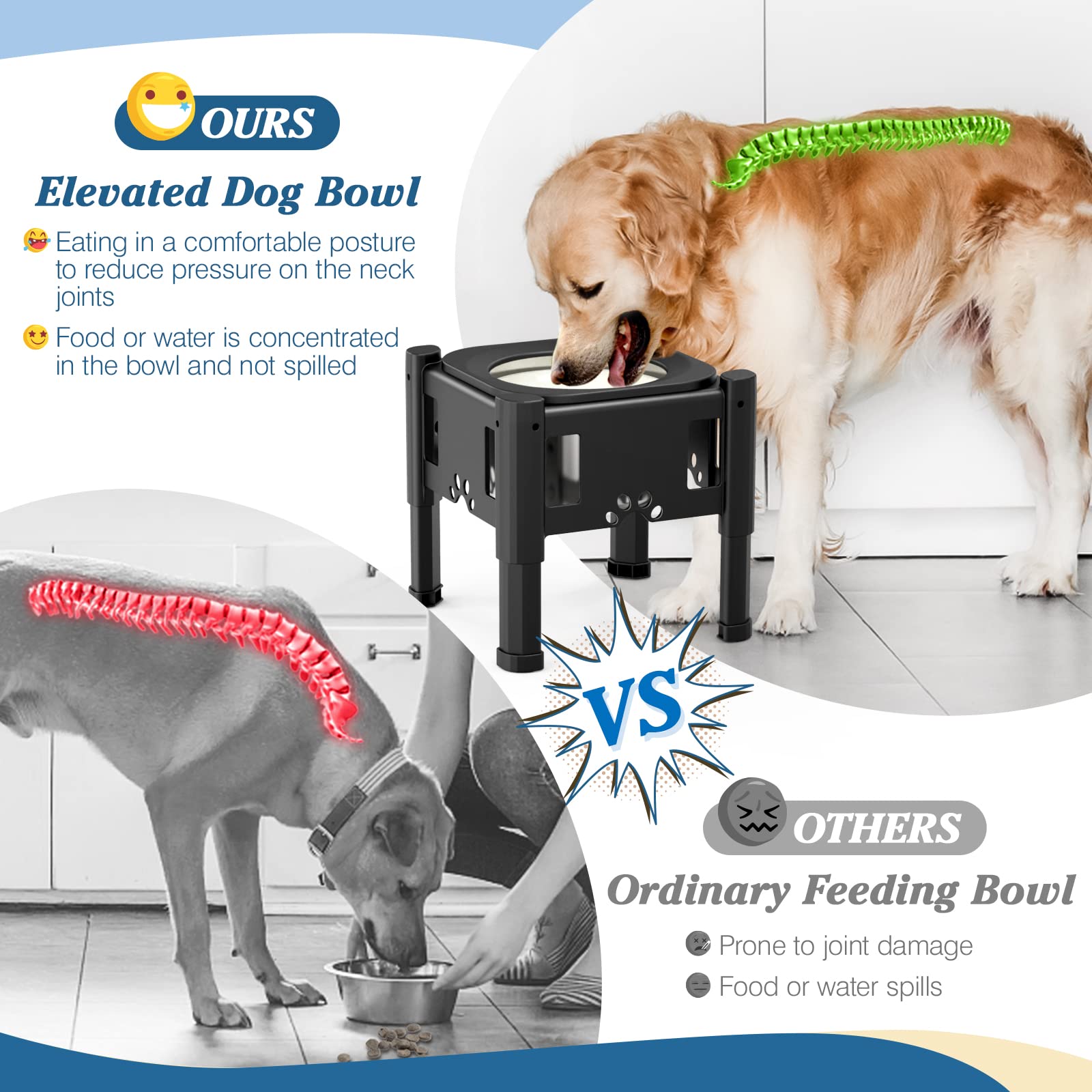 Foto 4 | Bebedero Elevado Para Perros Lewondr, No Derrame, 2,5 L, Con Alimentador Lento - Venta Internacional.