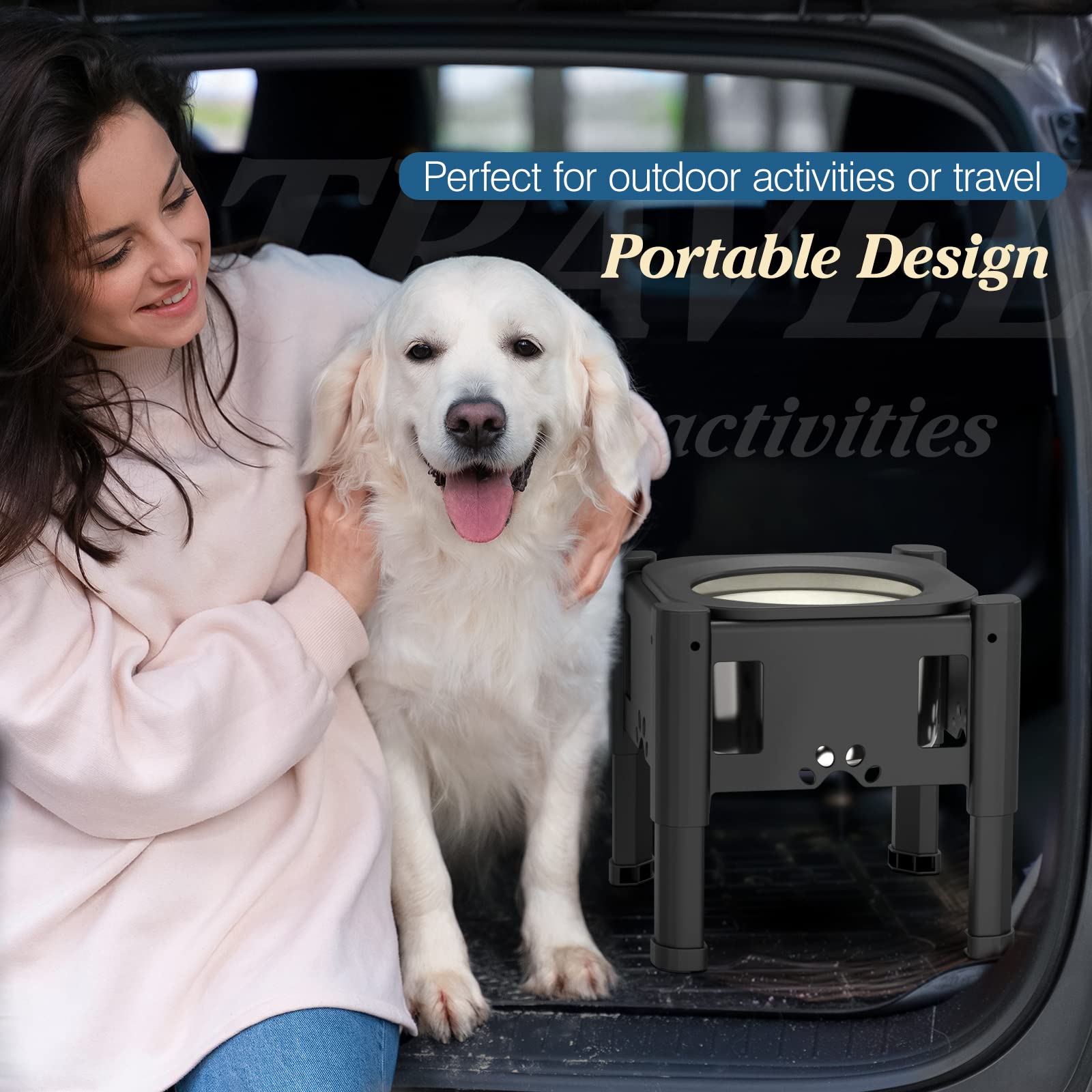 Foto 7 | Bebedero Elevado Para Perros Lewondr, No Derrame, 2,5 L, Con Alimentador Lento - Venta Internacional.