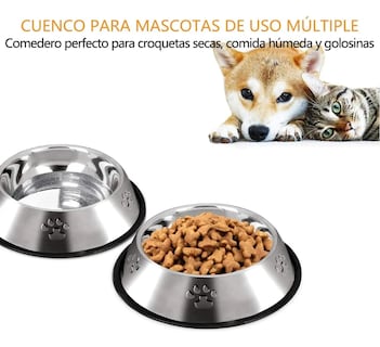 Foto 4 | 2 Pzs Platos Lab.g Mascota Plateado
