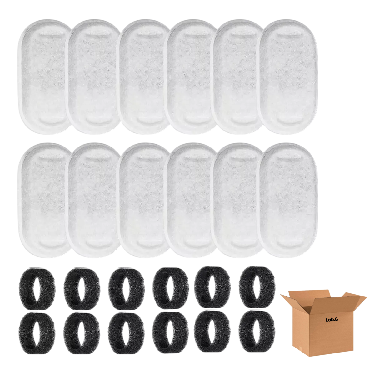 Foto 2 pulgar | 12 Pcs Filtros Lab.g De Repuesto Para Fuente Bebedero Mascotas Blanco Negro