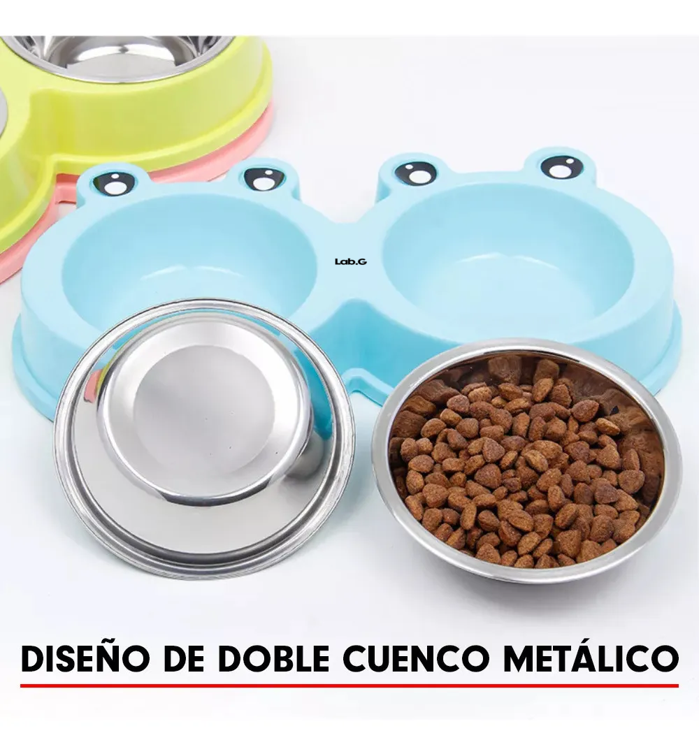 Foto 5 pulgar | Comedero  Lab.g Doble Mascota Azul Celeste