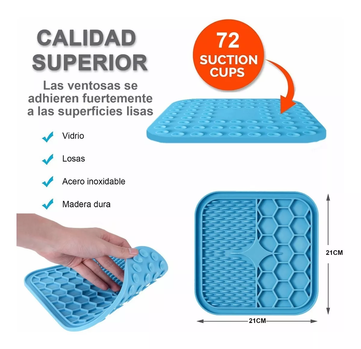 Foto 3 pulgar | 2 Platos de Comida con Raspador para Mascotas Belug color Azul
