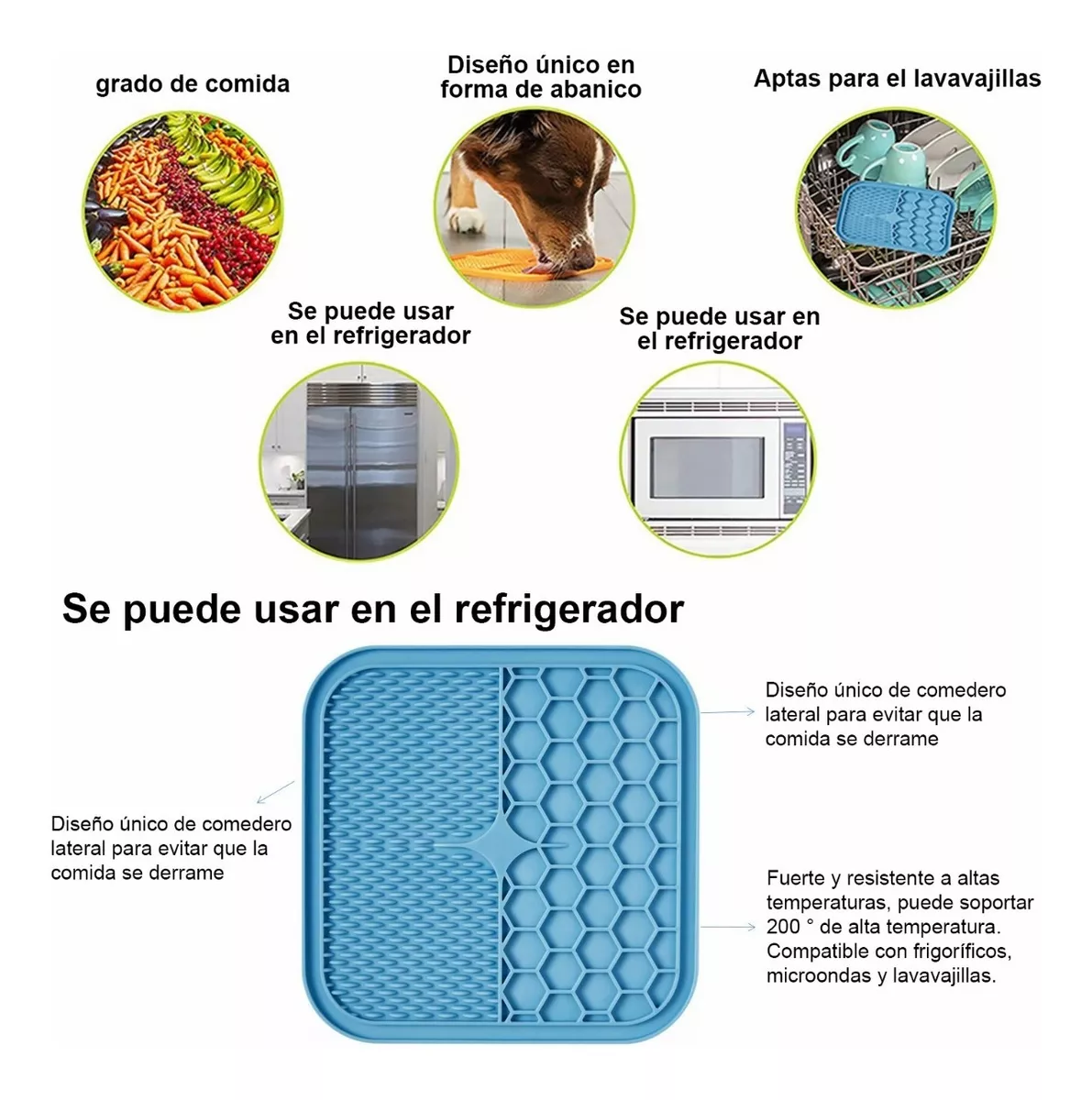 Foto 6 | 2 Platos de Comida con Raspador para Mascotas Belug color Azul