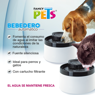 Foto 3 | Fancy Pets Bebedero De Agua Tipo Fuente Automático Para Perros Y Gatos Con Capacidad De 2 Litros