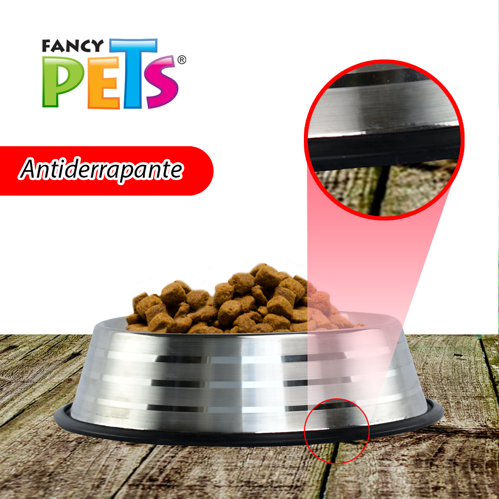 Foto 4 pulgar | Fancy Pets Plato Estriado De Acero Inoxidable Para Perro 8 Onzas O 227 Gramos Con Antiderapante