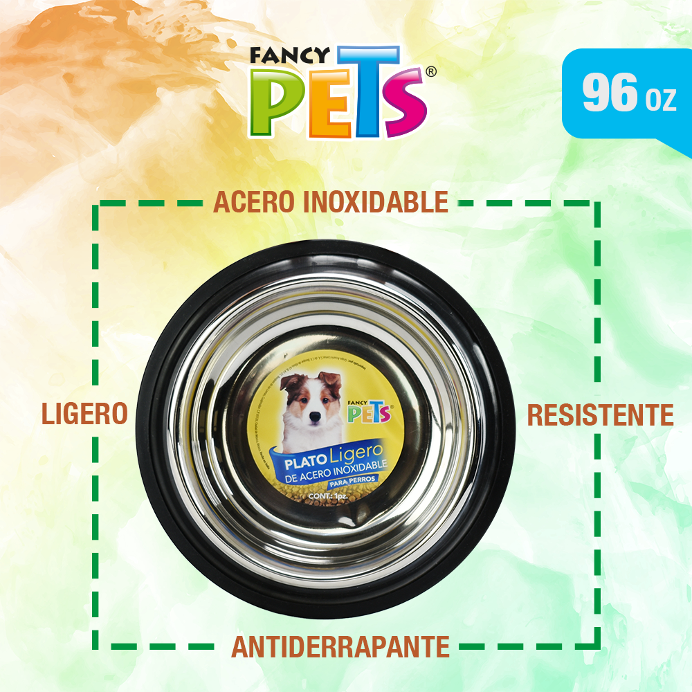 Foto 4 pulgar | Fancy Pets Plato De Acero Inoxidable Ligero Para Perro Para 96 Onza O 2.7 Kilos