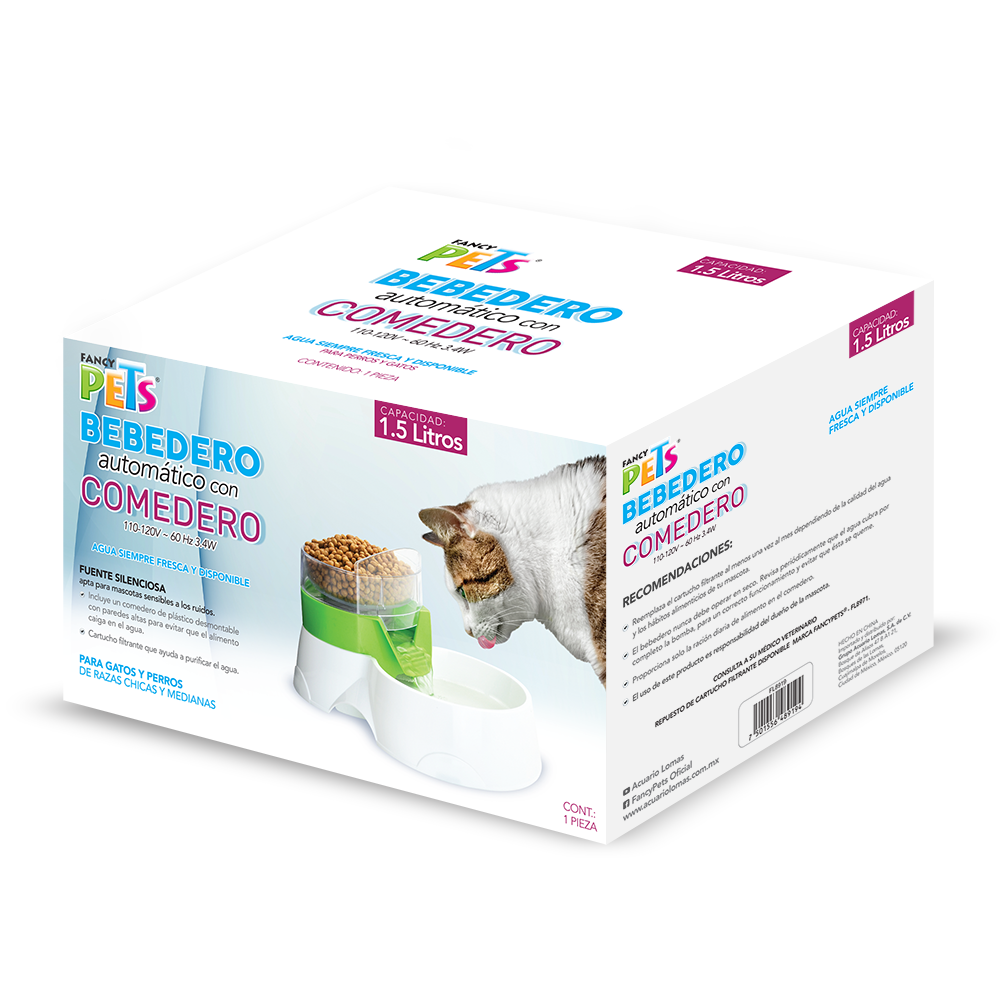 Foto 4 pulgar | Fancy Pets Bebedero Automático Con Comedero Para Perro O Gato 1.5 Litros