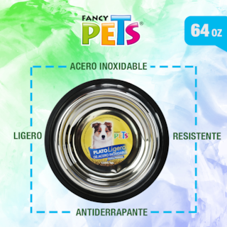 Foto 3 | Fancy Pets Plato De Acero Inoxidable Ligero Para Perro Para 64 Onza O 1.8 Kilos