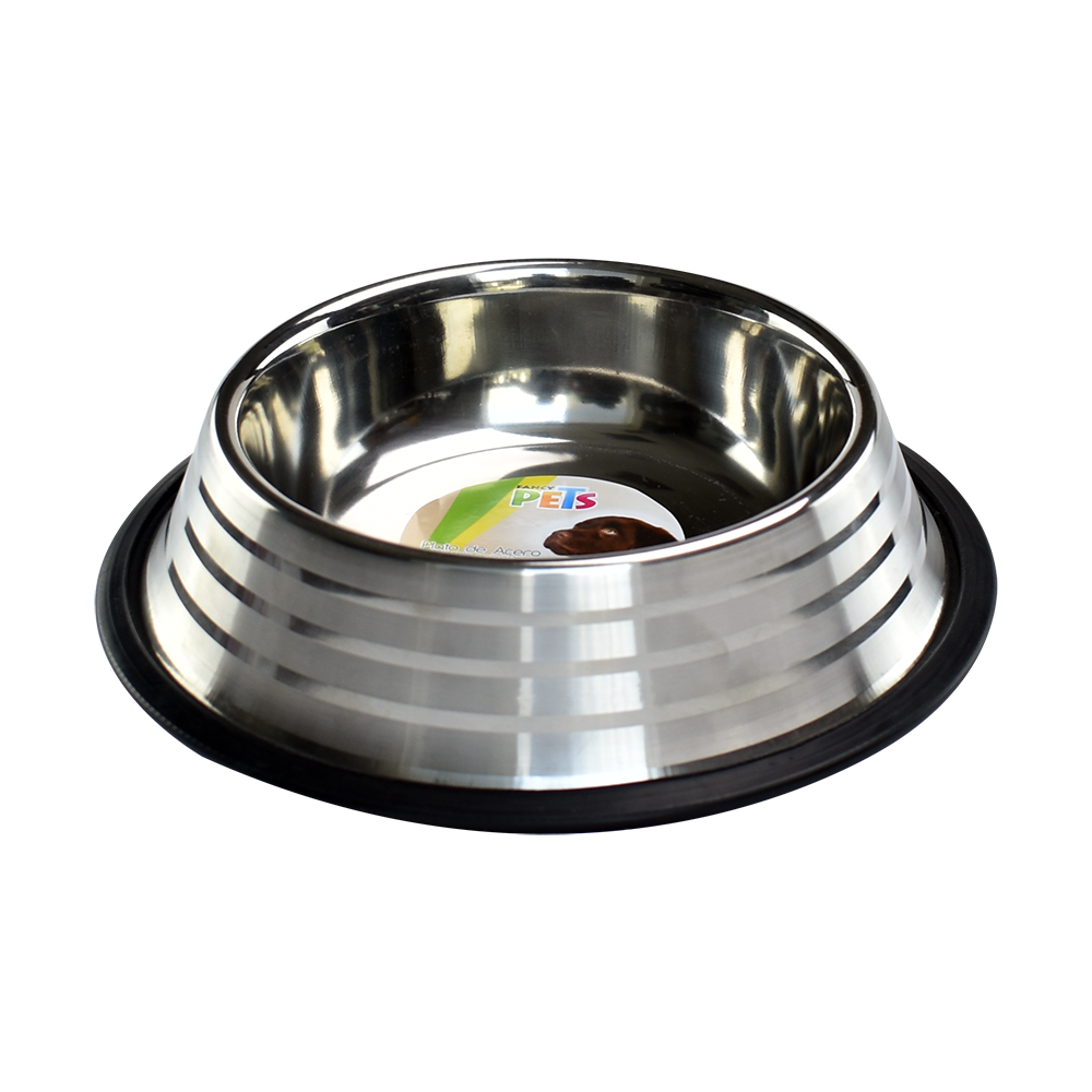 Foto 2 pulgar | Fancy Pets Plato Estriado De Acero Inoxidable Para Perro, 32 Onzas O 907 Gramos Con Antiderapante