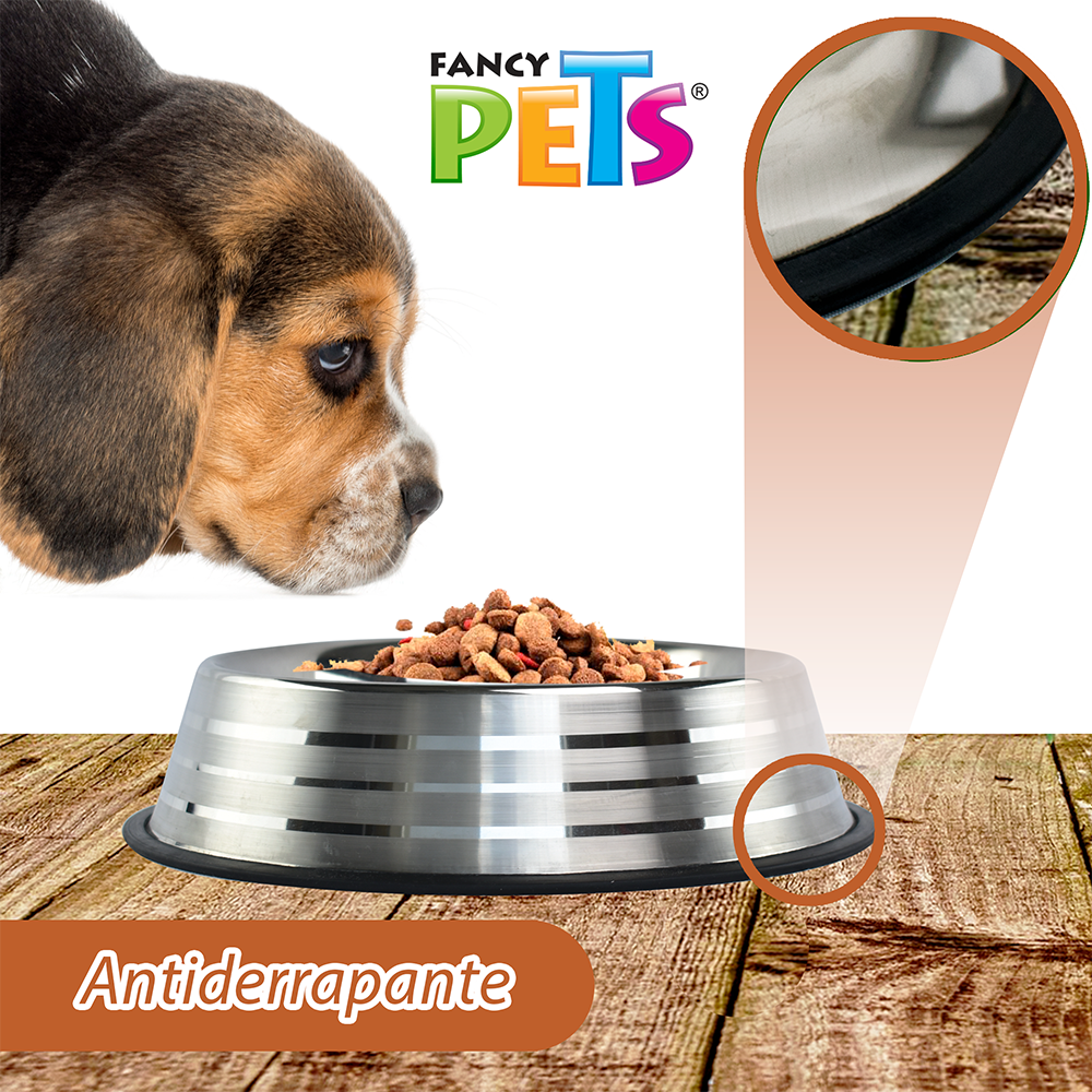 Foto 4 pulgar | Fancy Pets Plato Estriado De Acero Inoxidable Para Perro 24 Onzas O 680 Gramos Con Antiderapante