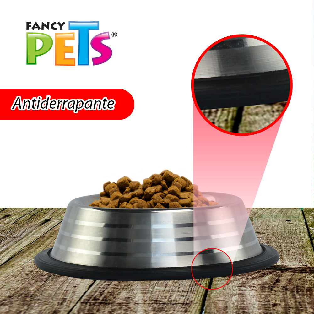 Foto 4 pulgar | Fancy Pets Plato Estriado De Acero Inoxidable Para Perro, 16 Onzas O 454 Gramos Con Antiderapante