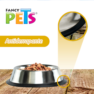 Foto 3 | Fancy Pets Plato De Acero Inoxidable Con Antiderrapante Para Perro De 16 Onzas Y/o 454 Gramos