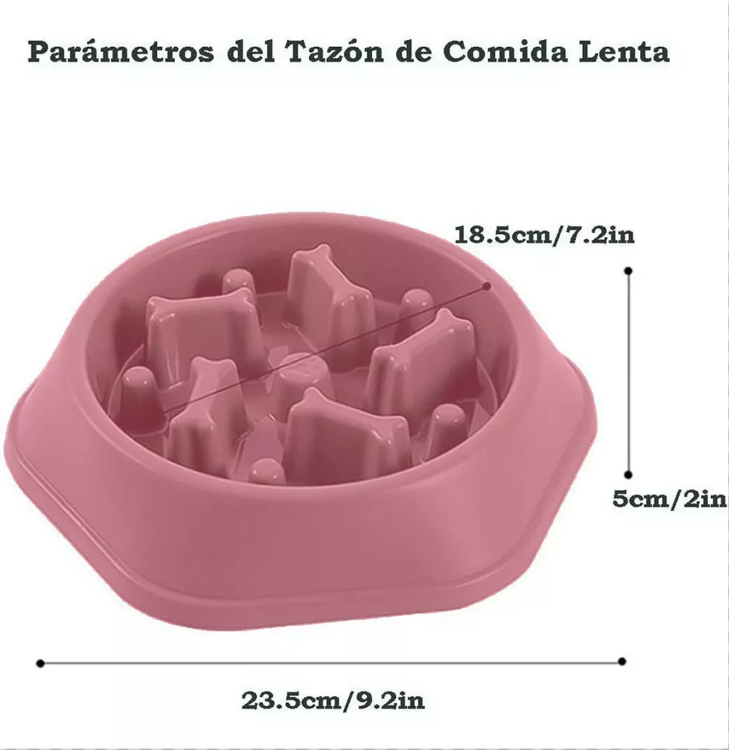 Foto 3 pulgar | Plato de Alimentación Lenta color Rosa para Mascota