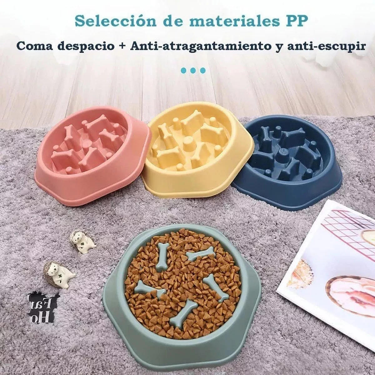 Foto 5 pulgar | Plato de Alimentación Lenta color Rosa para Mascota