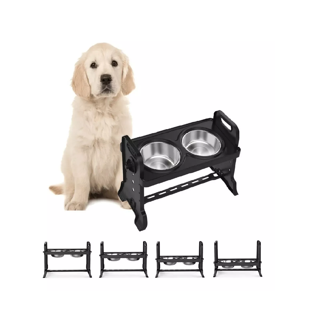 Foto 3 pulgar | Comedero Elevado para Perro/Gatos Belug Negro