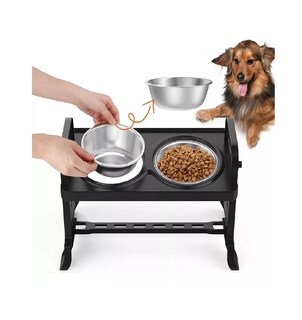 Foto 3 | Comedero Elevado para Perro/Gatos Belug Negro