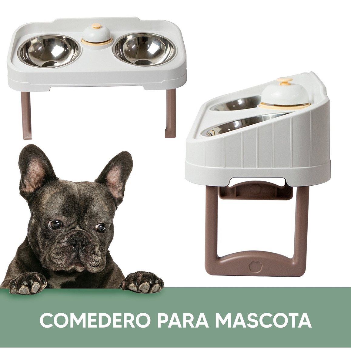 Foto 3 pulgar | Jauz Improvement Comedero Para Perros Y Gatos Doble Cuencos Antideslizante 2 En 1 (mod. J0185)