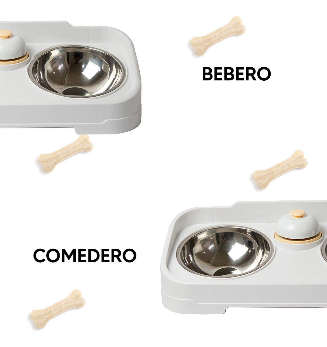 Foto 5 pulgar | Jauz Improvement Comedero Para Perros Y Gatos Doble Cuencos Antideslizante 2 En 1 (mod. J0185)