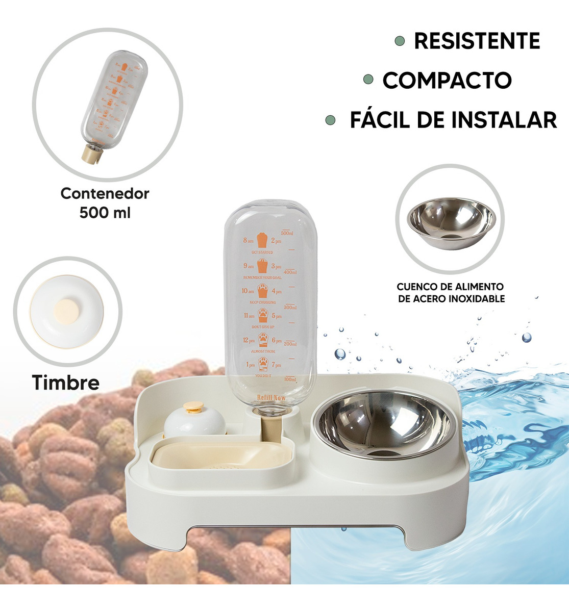 Foto 4 pulgar | Jauz Improvement Bebedero Con Dispensador De Agua Automatico + Comedero P/ Perros (mod. J0168)