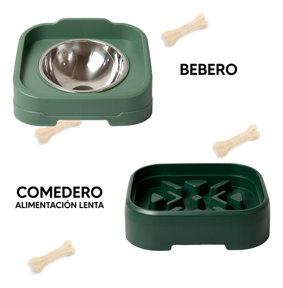 Foto 5 pulgar | Jauz Improvement Comedero Elevado Para Perros Antideslizante Acero Inoxidable 2 En 1 (mod. J0174)
