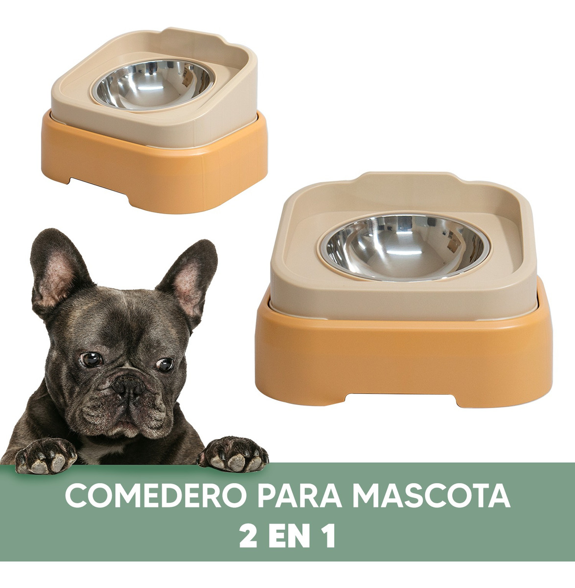 Foto 3 pulgar | Jauz Improvement Comedero Para Perros Antideslizante Acero Inoxidable 2 En 1 (mod. J0173)