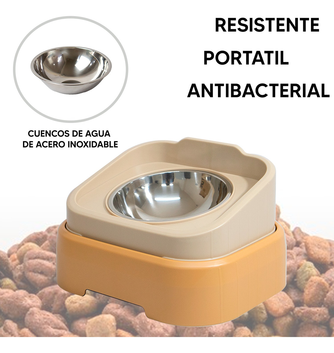 Foto 3 | Jauz Improvement Comedero Para Perros Antideslizante Acero Inoxidable 2 En 1 (mod. J0173)