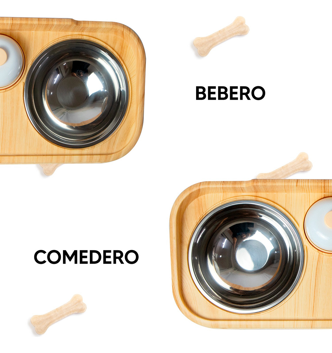 Foto 5 pulgar | Jauz Improvement Comedero Para Perros Y Gatos Doble Cuenco + Campana Color Amarillo 2 En 1 (mod. J0177)