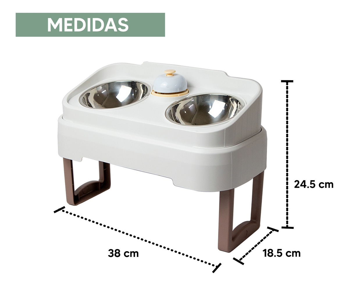 Foto 6 pulgar | Jauz Improvement Comedero Elevado Para Perros Y Gatos Doble Cuenco 2 En 1 (mod. J0181)
