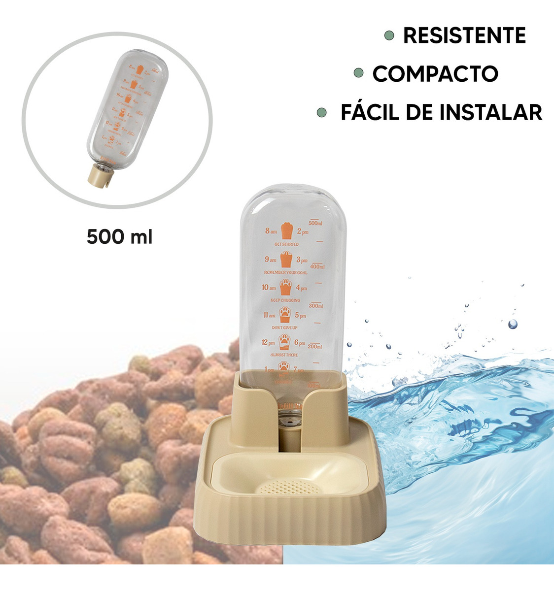 Foto 4 pulgar | Jauz Improvement Bebedero Dispensador De Agua Automatico Para Perros Y Gatos Color Beige  (mod. J0169)