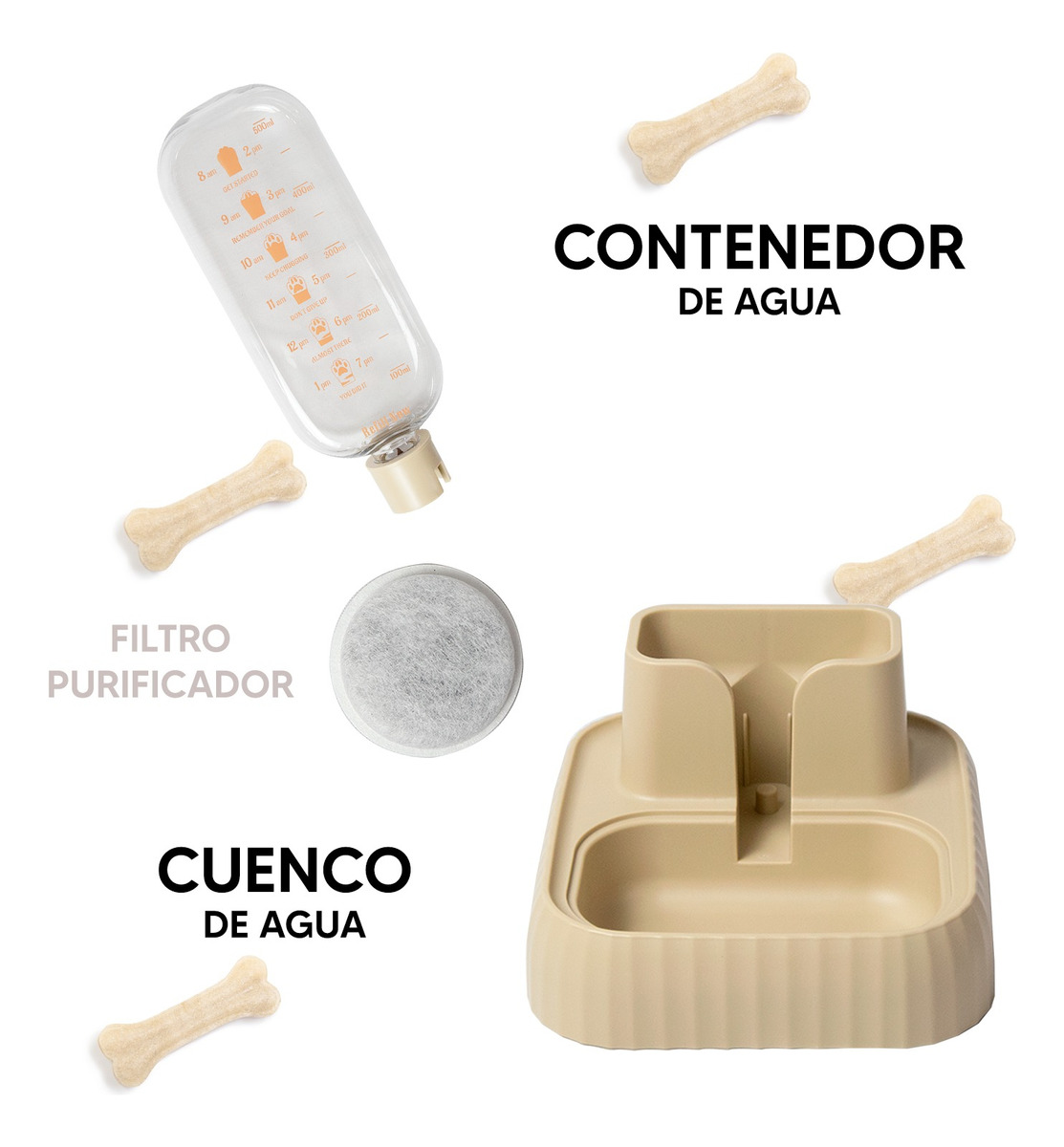 Foto 5 pulgar | Jauz Improvement Bebedero Dispensador De Agua Automatico Para Perros Y Gatos Color Beige  (mod. J0169)