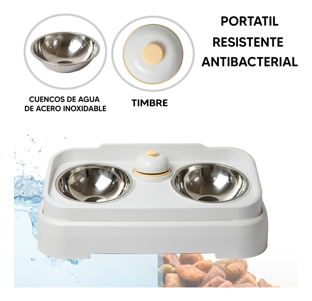 Foto 4 pulgar | Jauz Improvement Comedero Lento Para Perros Y Gatos Doble + Campana 2 En 1 (mod. J0179)