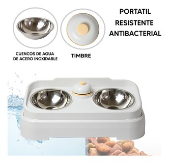 Foto 3 | Jauz Improvement Comedero Lento Para Perros Y Gatos Doble + Campana 2 En 1 (mod. J0179)