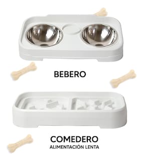 Foto 4 | Jauz Improvement Comedero Lento Para Perros Y Gatos Doble + Campana 2 En 1 (mod. J0179)