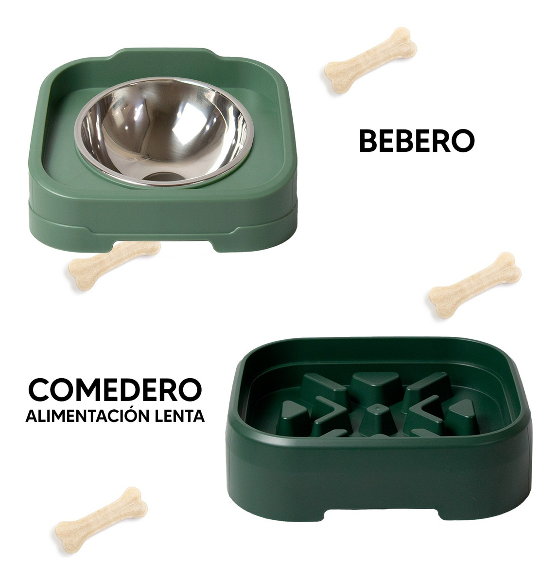 Foto 5 pulgar | Jauz Improvement Comedero Para Perros Antideslizante Acero Inoxidable 2 En 1 (mod. J0172)