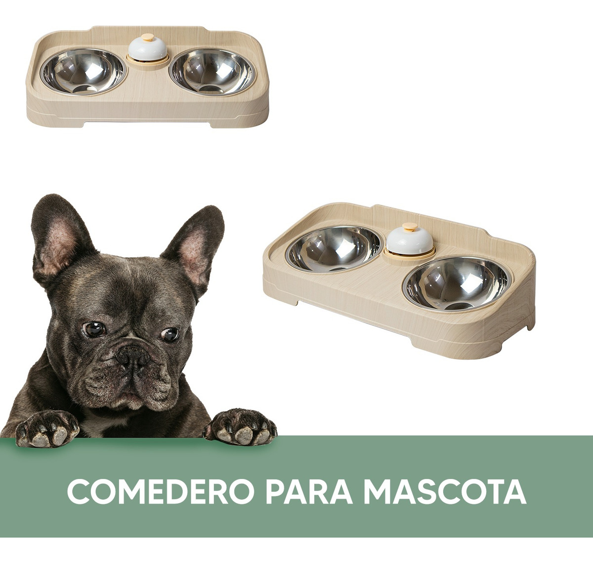 Foto 3 pulgar | Jauz Improvement Comedero Lento Para Perros Y Gatos Doble Cuencos Para Razas Pequeñas Color Beige 2 En 1 (mod. J0178)