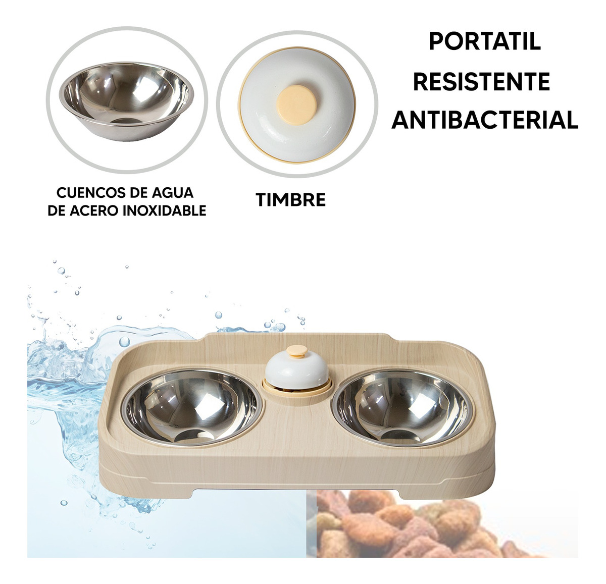 Foto 4 pulgar | Jauz Improvement Comedero Lento Para Perros Y Gatos Doble Cuencos Para Razas Pequeñas Color Beige 2 En 1 (mod. J0178)