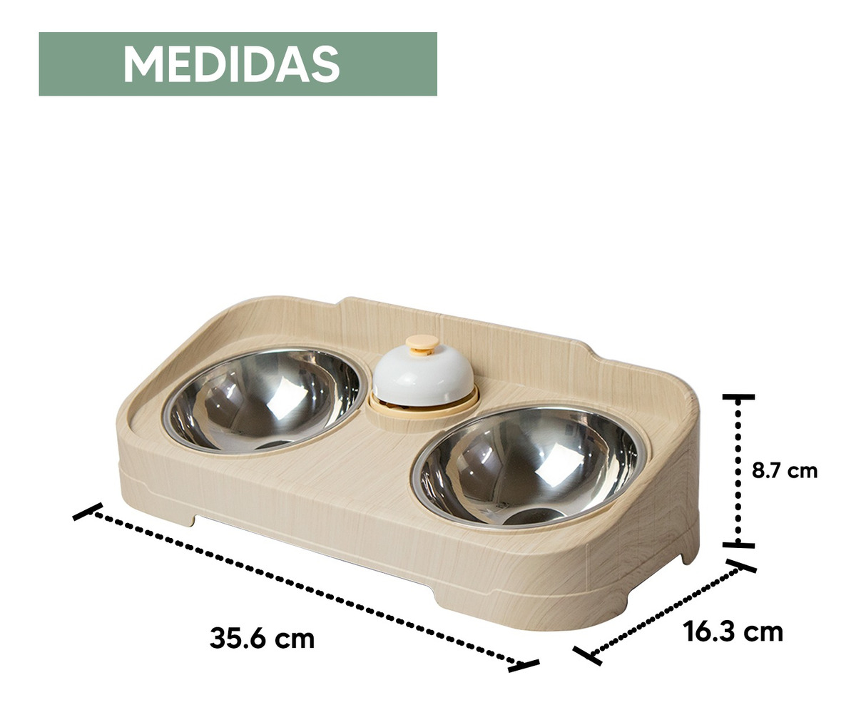 Foto 6 pulgar | Jauz Improvement Comedero Lento Para Perros Y Gatos Doble Cuencos Para Razas Pequeñas Color Beige 2 En 1 (mod. J0178)