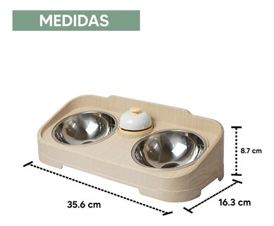 Foto 5 | Jauz Improvement Comedero Lento Para Perros Y Gatos Doble Cuencos Para Razas Pequeñas Color Beige 2 En 1 (mod. J0178)