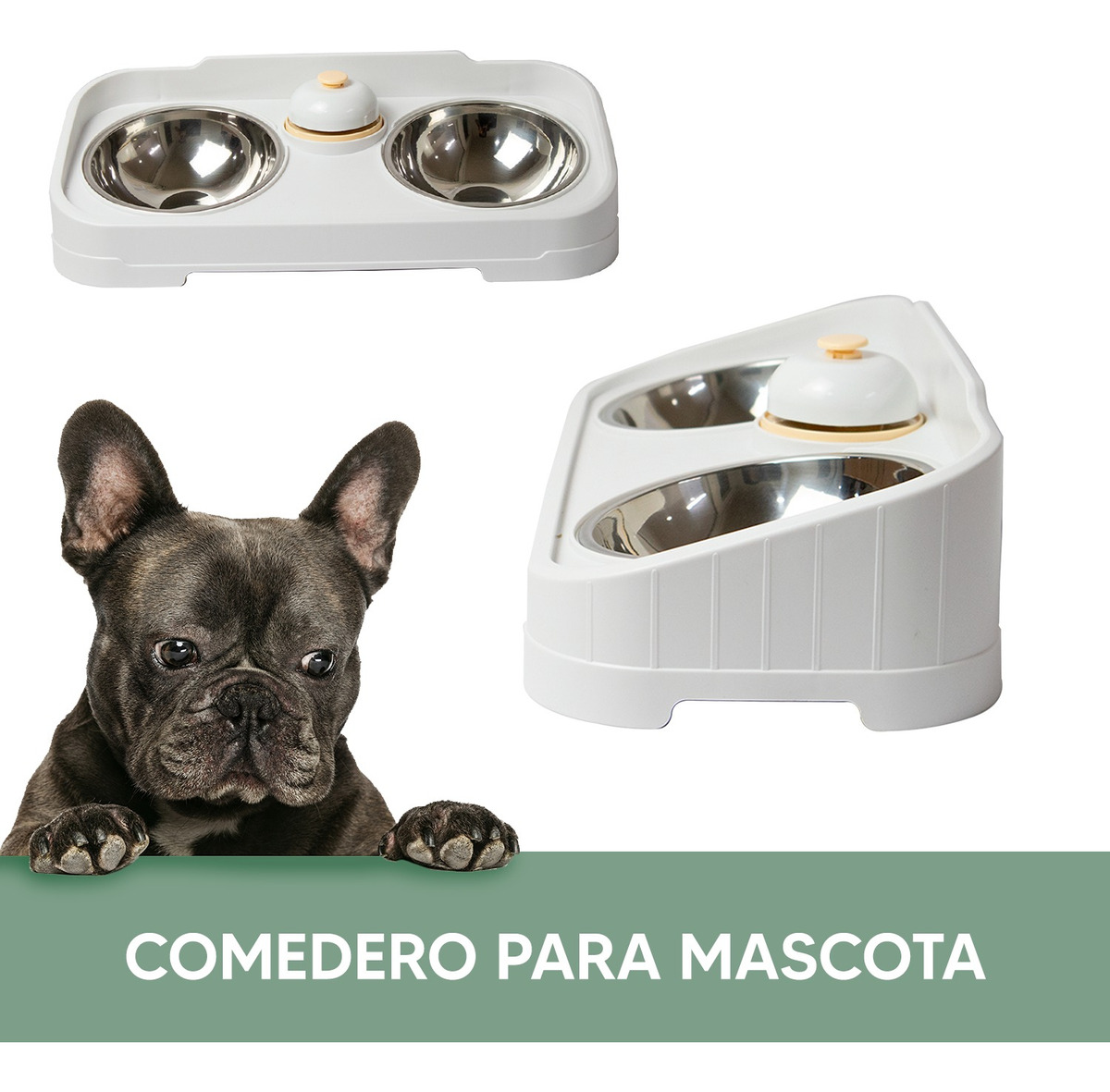 Foto 2 | Jauz Improvement Comedero Para Perros Y Gatos Doble Cuenco + Campana 2 En 1 (mod. J0183)