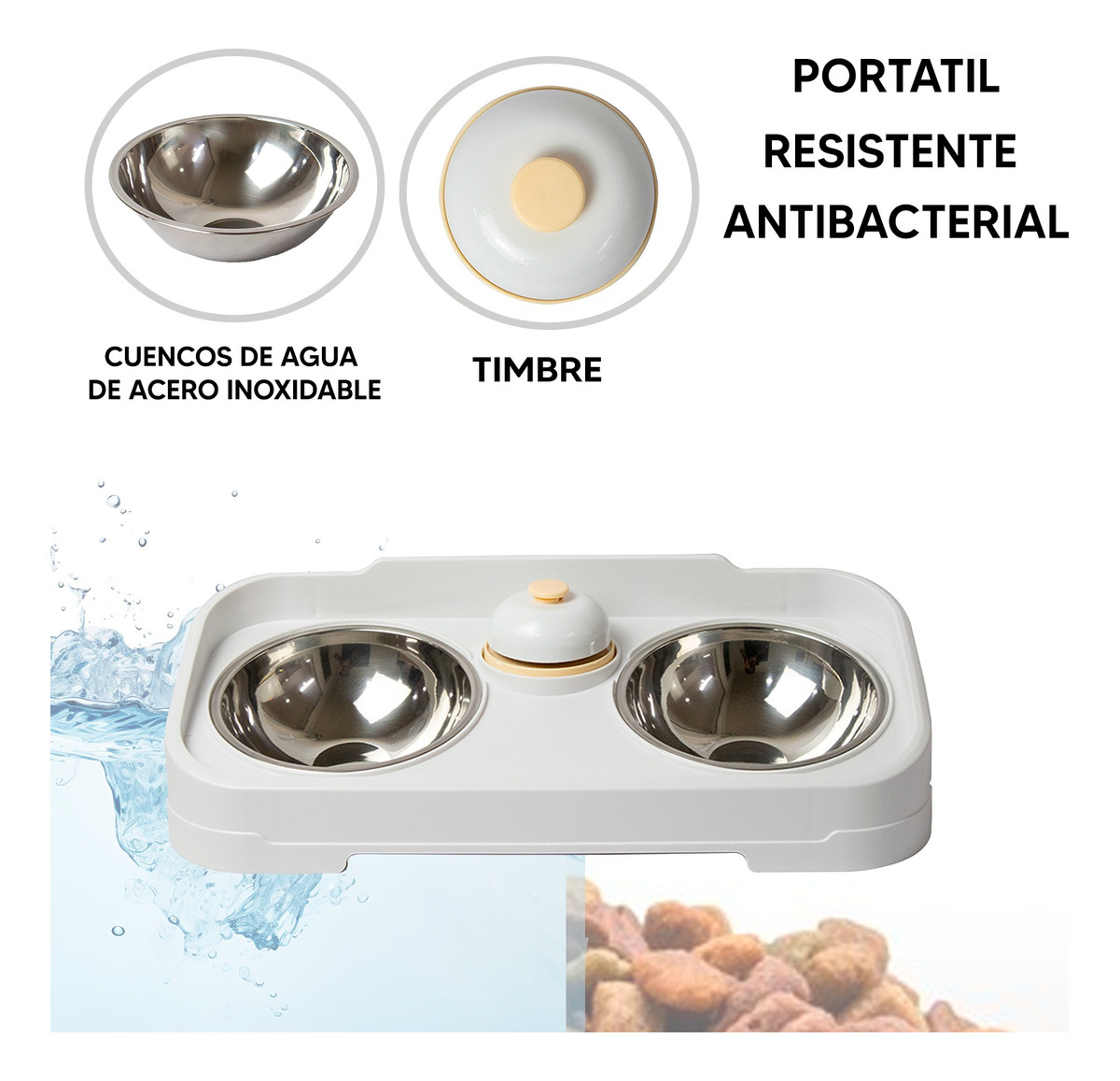 Foto 4 pulgar | Jauz Improvement Comedero Para Perros Y Gatos Doble Cuenco + Campana 2 En 1 (mod. J0183)