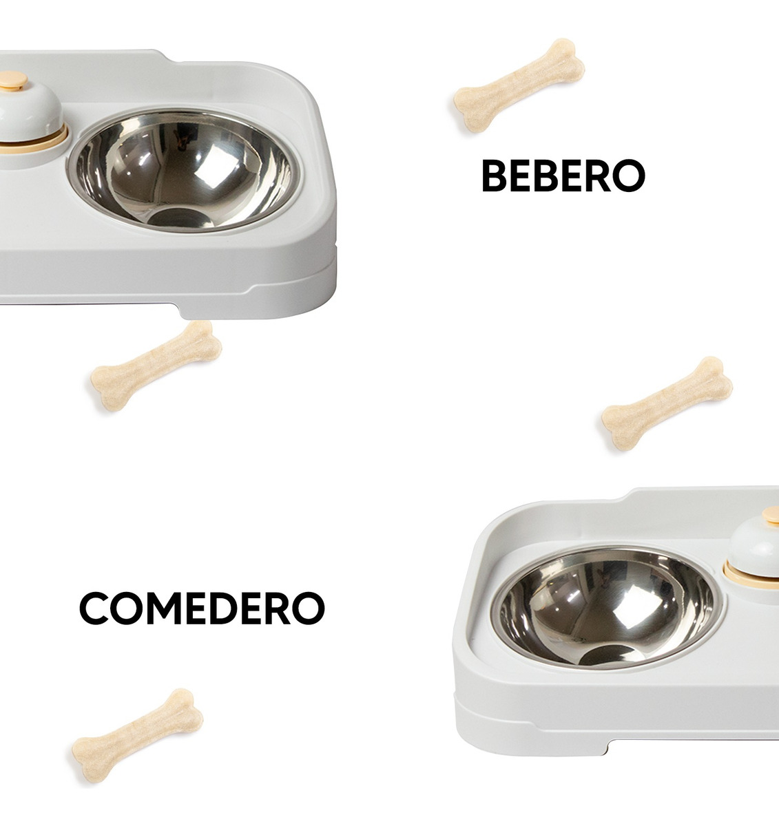 Foto 5 pulgar | Jauz Improvement Comedero Para Perros Y Gatos Doble Cuenco + Campana 2 En 1 (mod. J0183)
