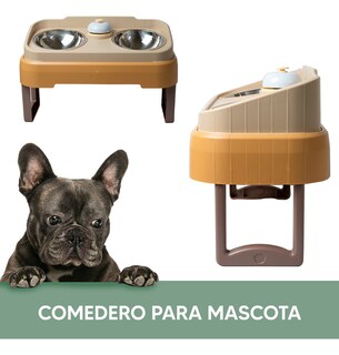 Foto 2 | Jauz Improvement Comedero Elevado Para Perros Y Gatos Doble Cuenco Color Beige 2 En 1 (mod. J0182)